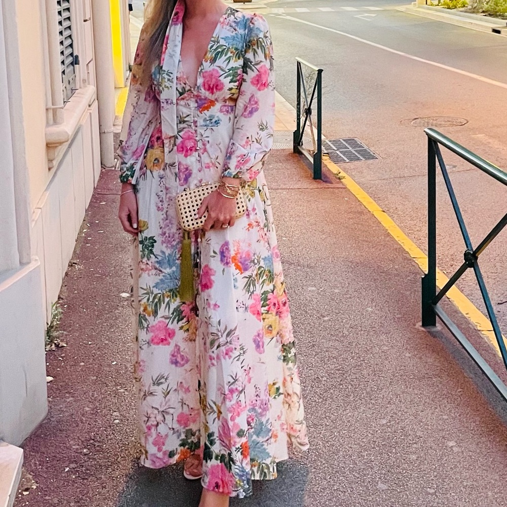 Farrow Floral Dress with belt/hair tie